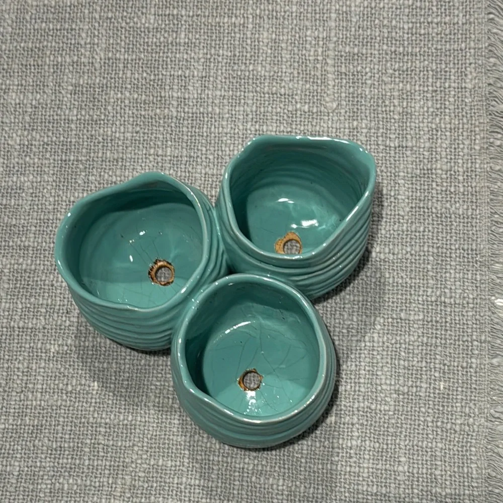 Elegant Teal Ceramic Planters